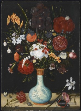 Fleur classiques œuvres - Nature morte DE ROSES MARIGOLDS AQUILEGIA VIOLETS CONVOLVULUS HOLLYHOCKS PIVOINES CORNFleurs M’OUBLIER NOTES